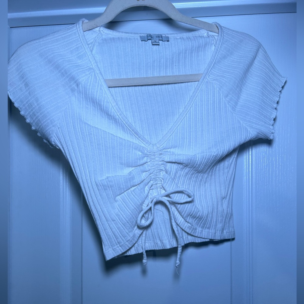 White Tie Crop Top